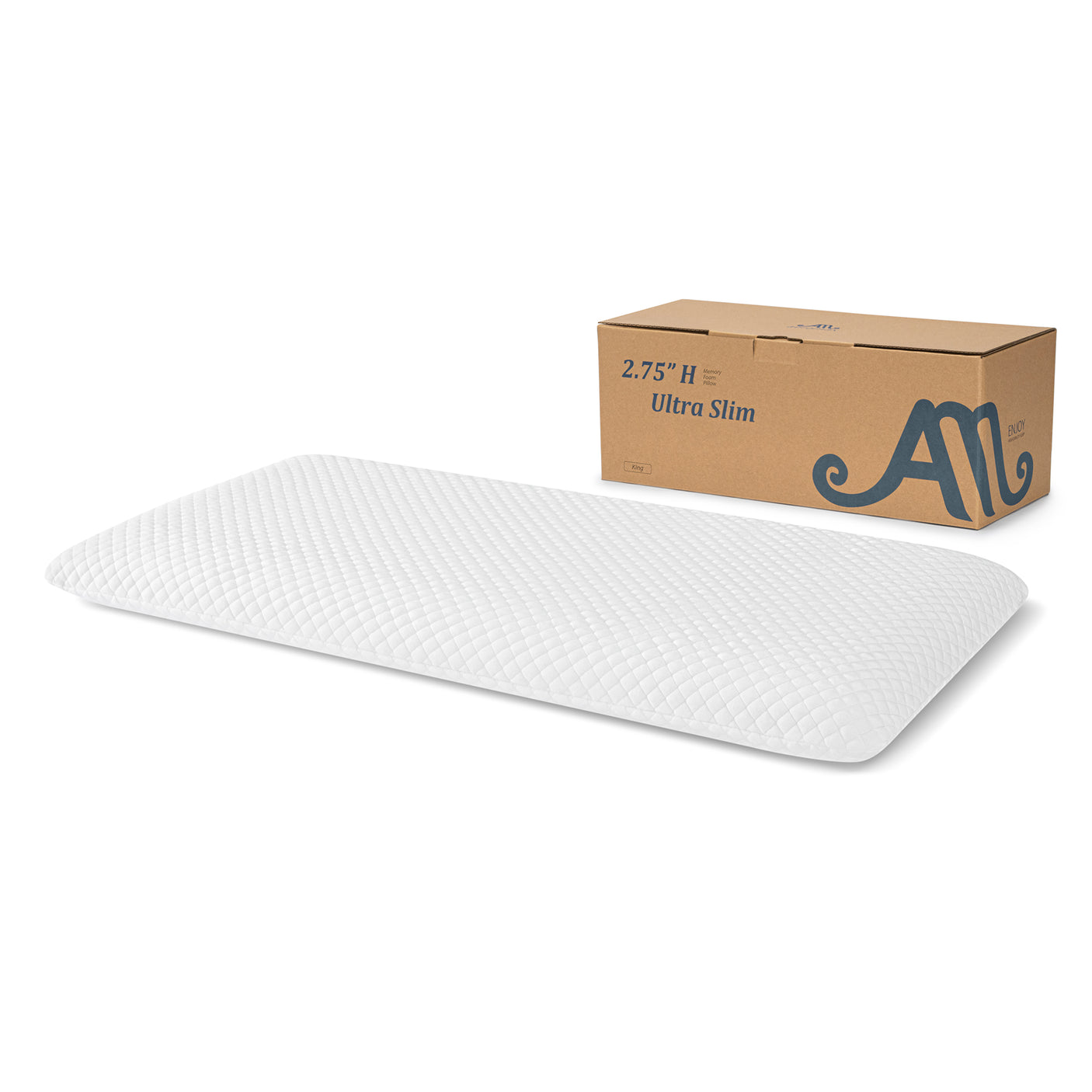 2.75 Inches Hyper Slim Memory Foam Pillow for Stomach and Back Sleepers - Thin, Flat Design for Cervical Neck Alignment and Deeper Sleep