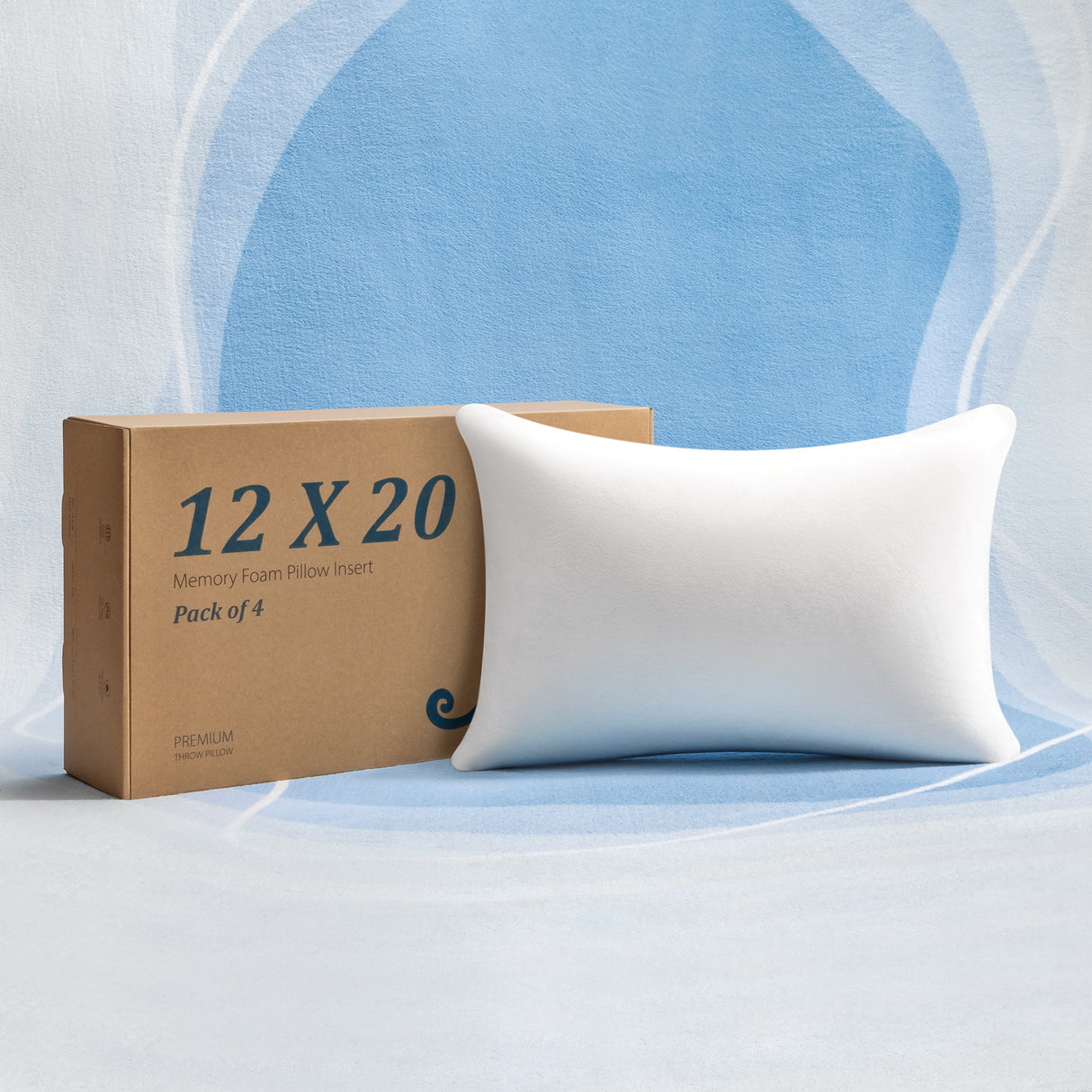 Throw Pillow Memory Foam Pillow Insert - Rectangular Lumbar Support Pillow for Decorative Cushion Bed Couch Sofa - Non-Deforming Over Time