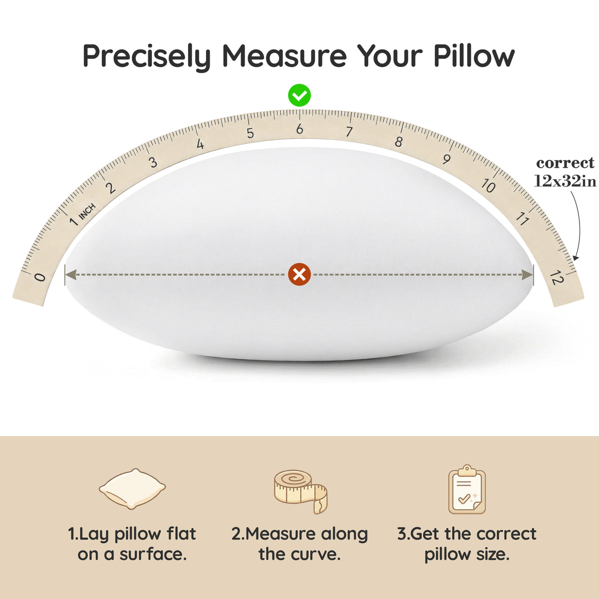 Throw Pillow Memory Foam Pillow Insert - Rectangular Lumbar Support Pillow for Decorative Cushion Bed Couch Sofa - Non-Deforming Over Time