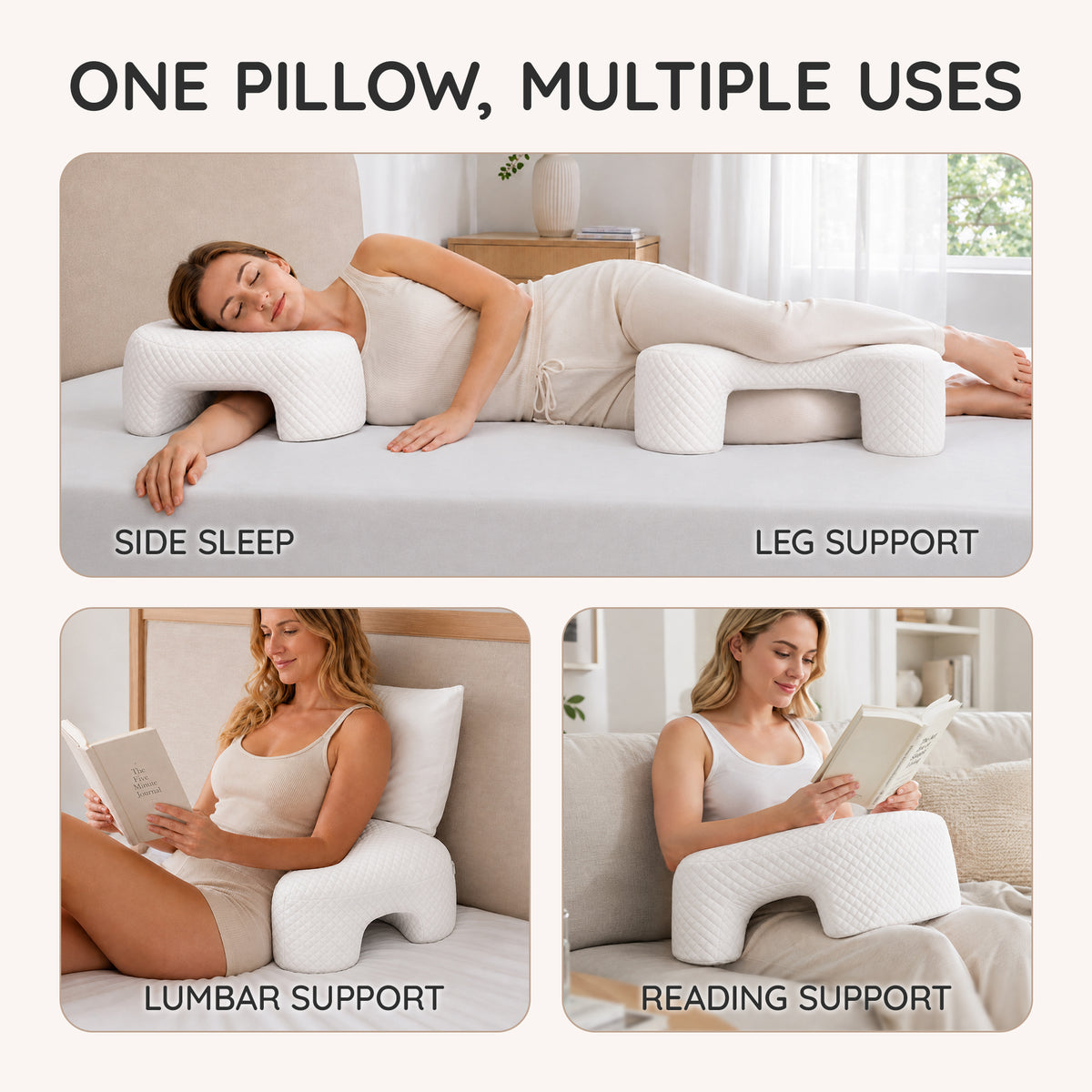 Side Sleeping Pillow with Arm Holes - Ergonomic Memory Foam Pillow for Cervical, Neck, Shoulder & Rotator Cuff Pain Relief - Ideal for Side Sleepers