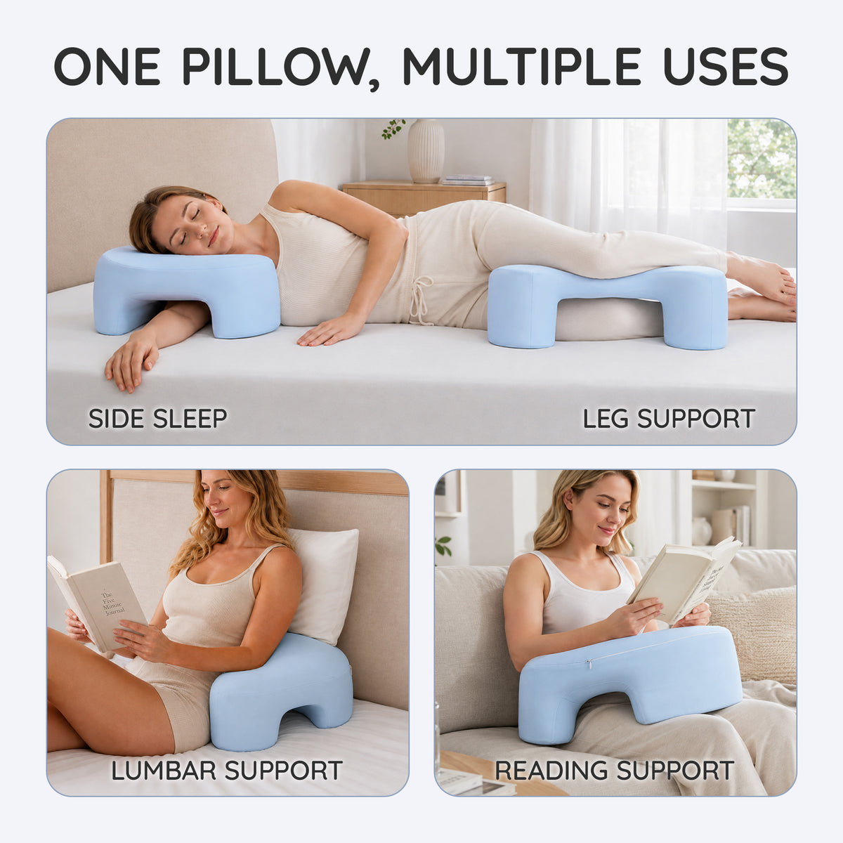 Side Sleeping Pillow with Arm Holes - Ergonomic Memory Foam Pillow for Cervical, Neck, Shoulder & Rotator Cuff Pain Relief - Ideal for Side Sleepers