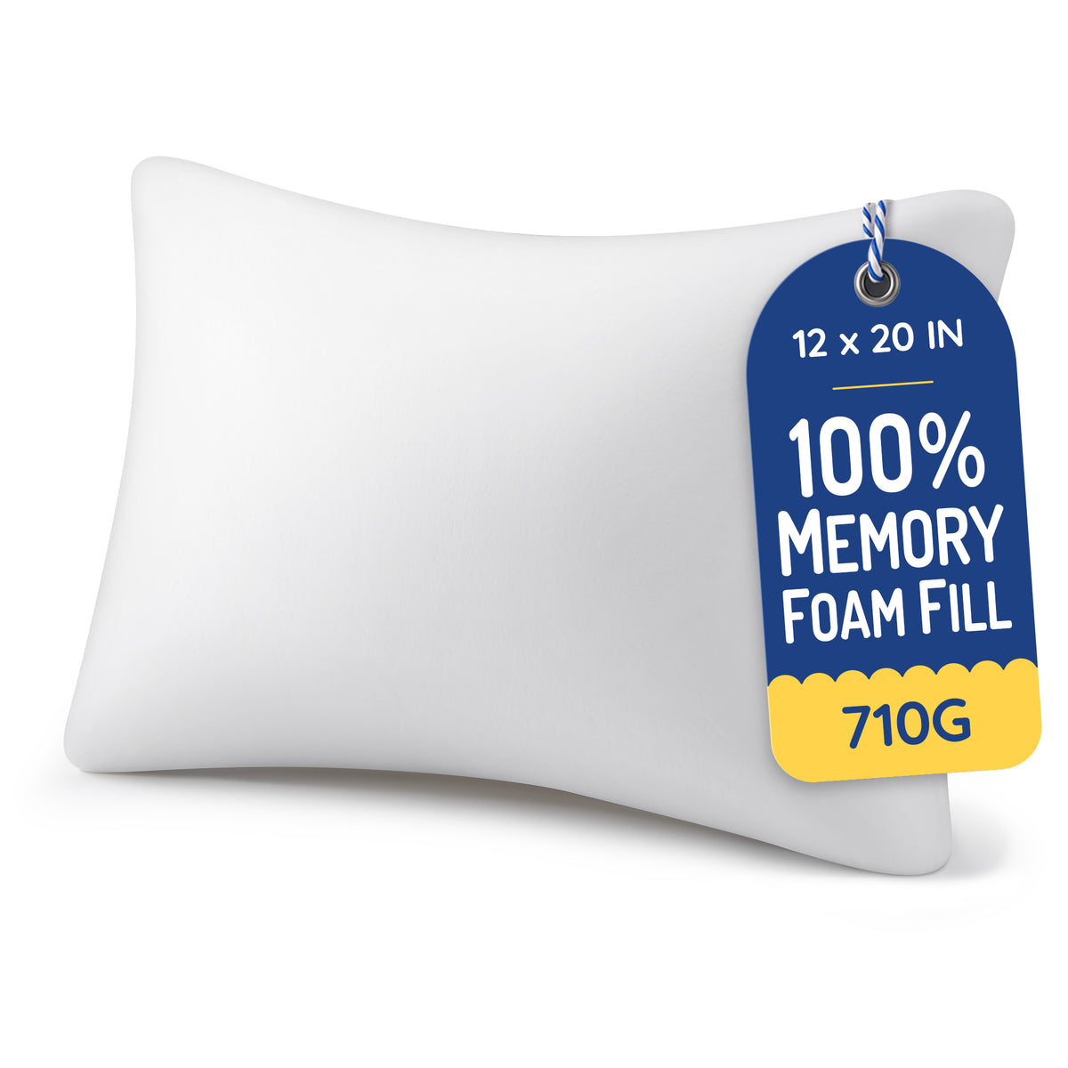 Throw Pillow Memory Foam Pillow Insert - Rectangular Lumbar Support Pillow for Decorative Cushion Bed Couch Sofa - Non-Deforming Over Time
