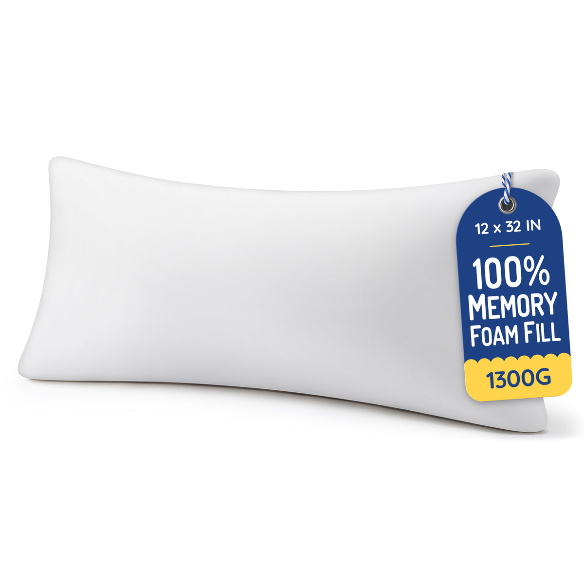 Throw Pillow Memory Foam Pillow Insert - Rectangular Lumbar Support Pillow for Decorative Cushion Bed Couch Sofa - Non-Deforming Over Time