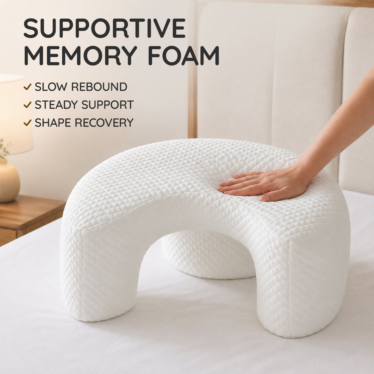 Side Sleeping Pillow with Arm Holes - Ergonomic Memory Foam Pillow for Cervical, Neck, Shoulder & Rotator Cuff Pain Relief - Ideal for Side Sleepers