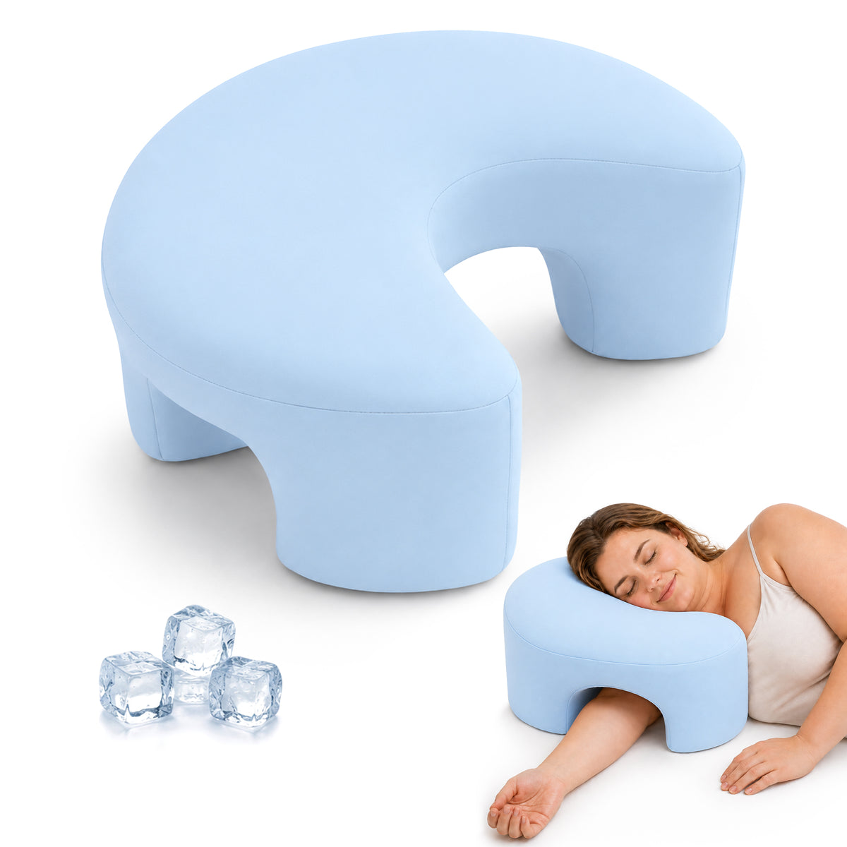Side Sleeping Pillow with Arm Holes - Ergonomic Memory Foam Pillow for Cervical, Neck, Shoulder & Rotator Cuff Pain Relief - Ideal for Side Sleepers