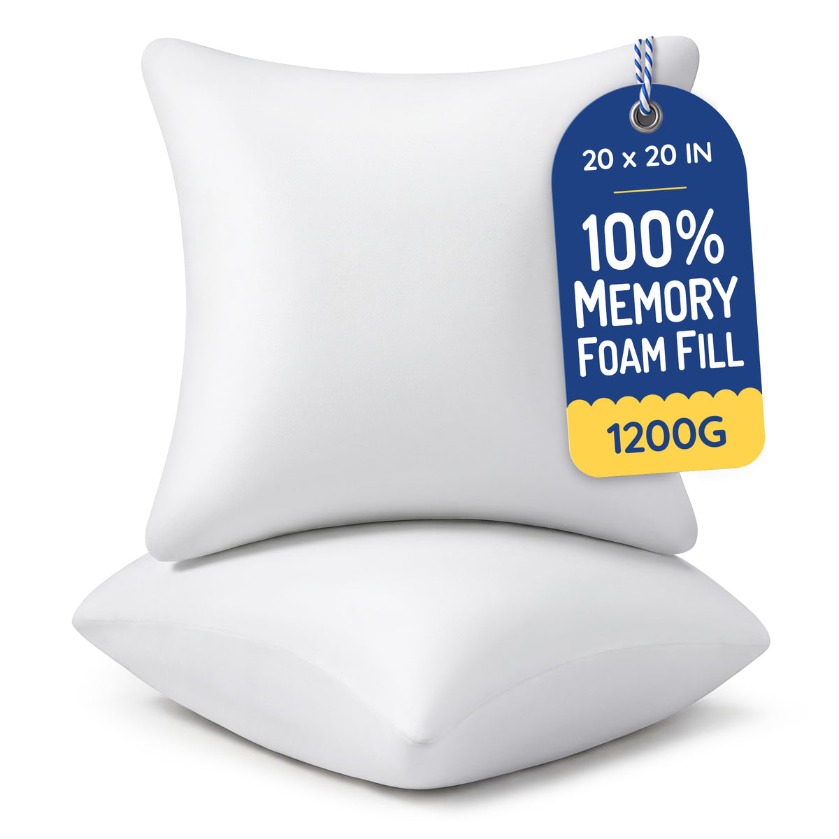 Throw Pillow Memory Foam Pillow Insert - Rectangular Lumbar Support Pillow for Decorative Cushion Bed Couch Sofa - Non-Deforming Over Time