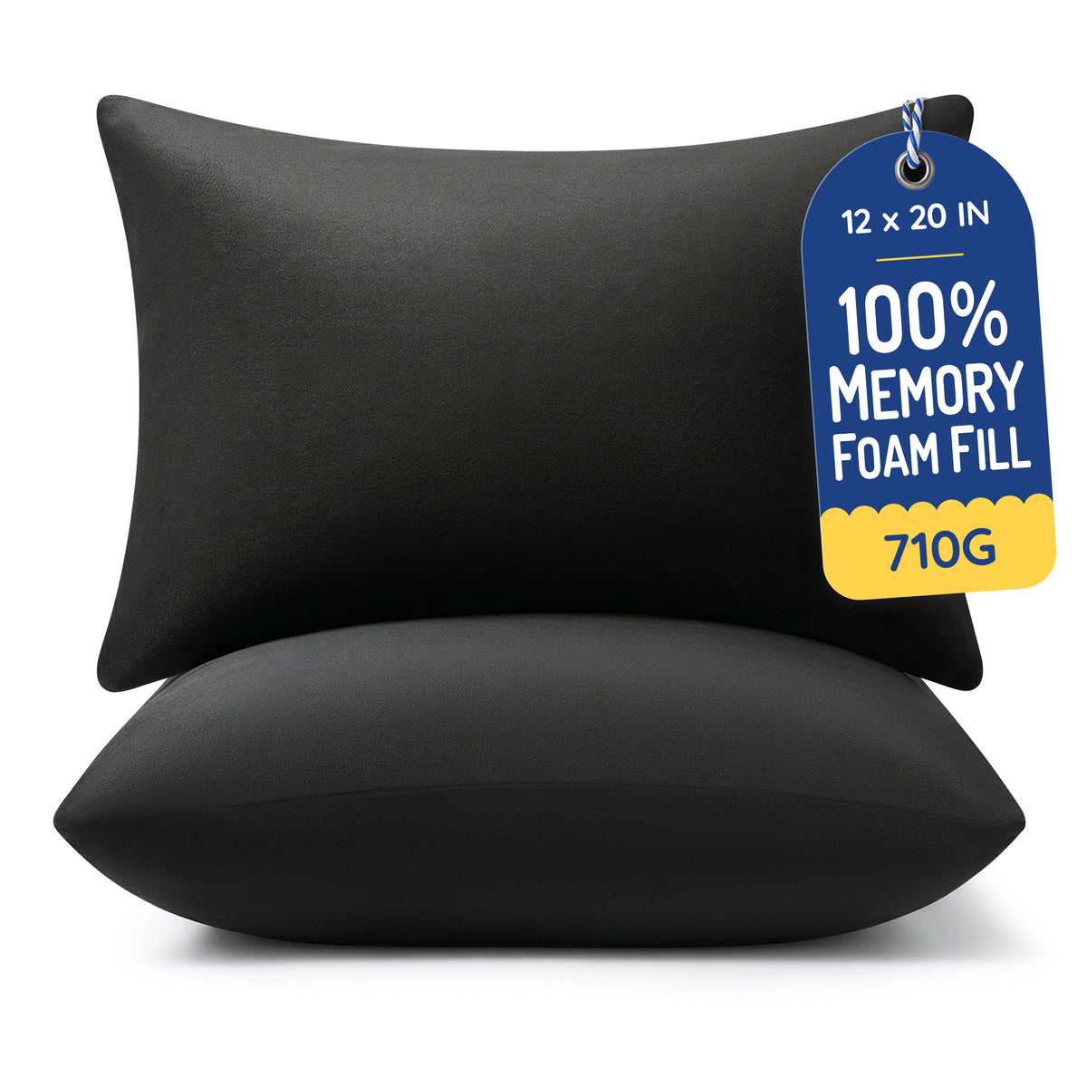 Throw Pillow Memory Foam Pillow Insert - Rectangular Lumbar Support Pillow for Decorative Cushion Bed Couch Sofa - Non-Deforming Over Time