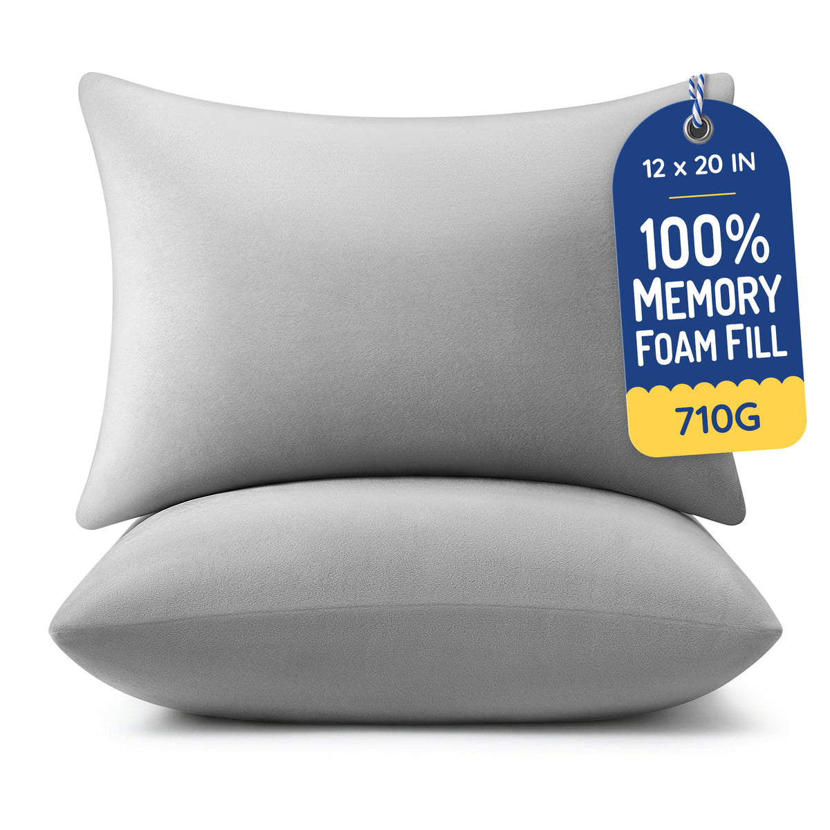Throw Pillow Memory Foam Pillow Insert - Rectangular Lumbar Support Pillow for Decorative Cushion Bed Couch Sofa - Non-Deforming Over Time