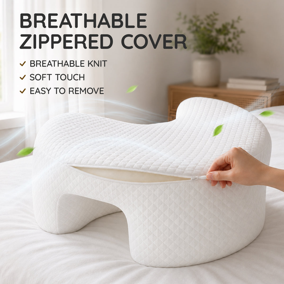Side Sleeping Pillow with Arm Holes - Ergonomic Memory Foam Pillow for Cervical, Neck, Shoulder & Rotator Cuff Pain Relief - Ideal for Side Sleepers