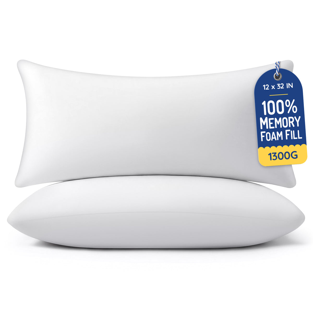 Throw Pillow Memory Foam Pillow Insert - Rectangular Lumbar Support Pillow for Decorative Cushion Bed Couch Sofa - Non-Deforming Over Time